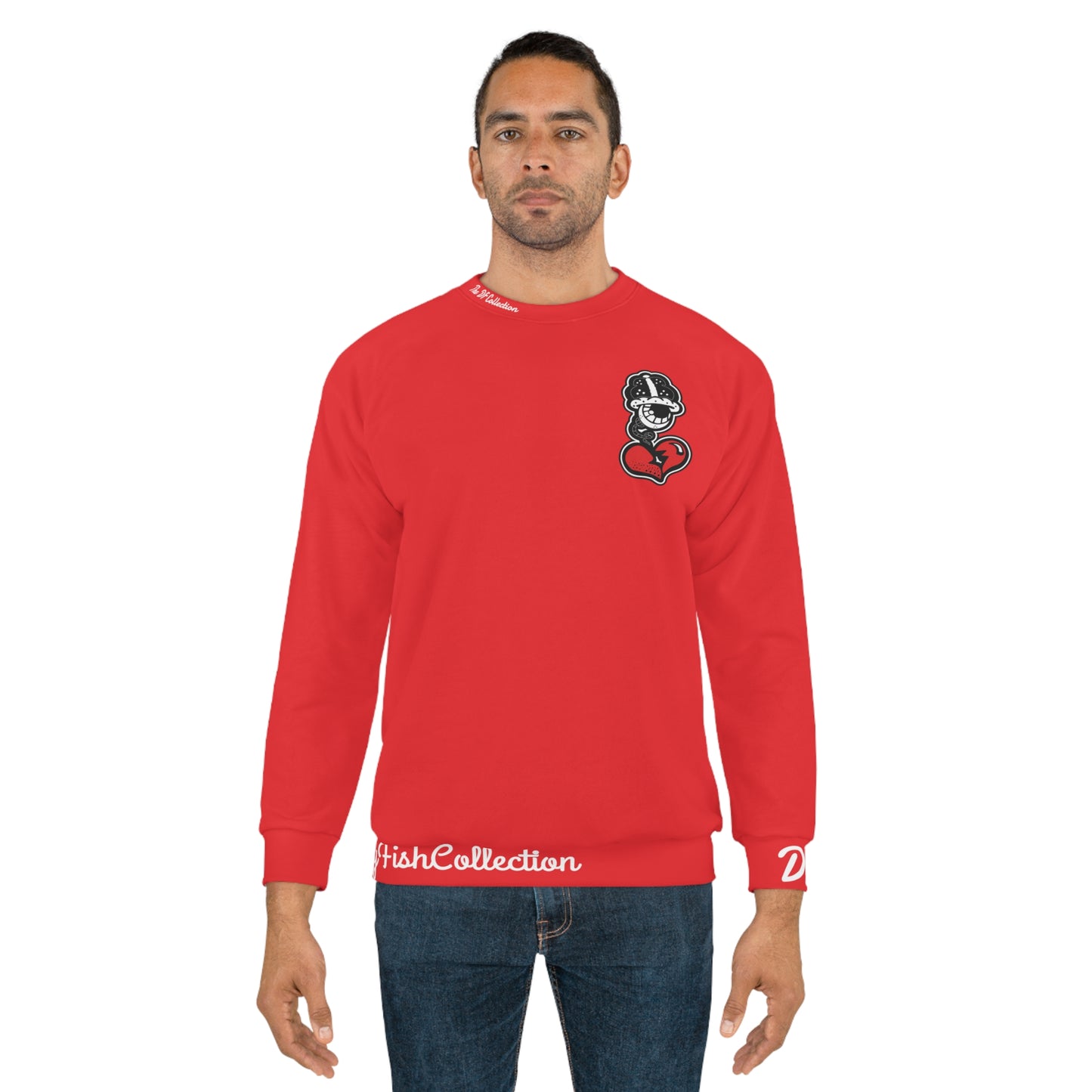 "Par 4" Red Unisex Sweatshirt (AOP)