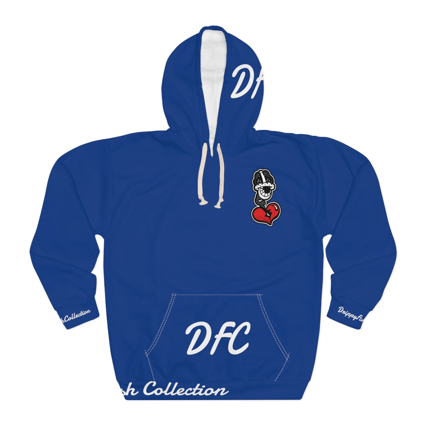 "Par 4" Blue Unisex Pullover Hoodie (AOP)