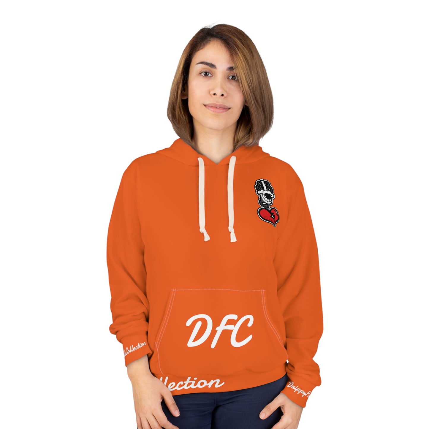 "Par 4" Orange Unisex Pullover Hoodie (AOP)