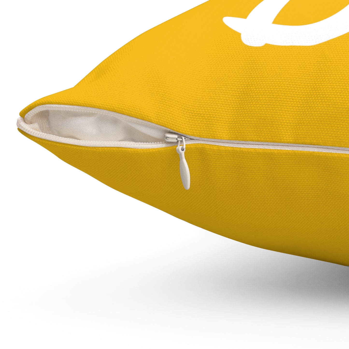 "DFC" Yellow Spun Polyester Square Pillow