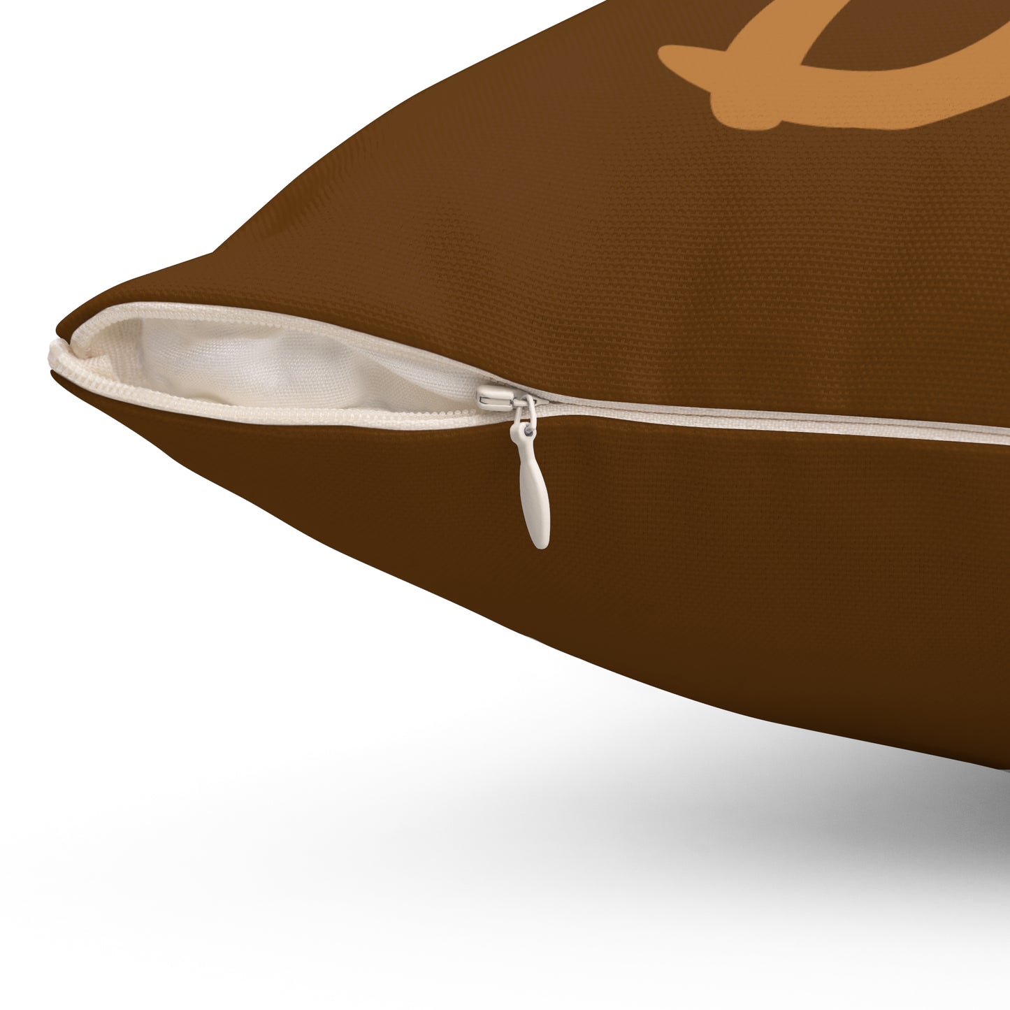 "DFC" Brown Spun Polyester Square Pillow