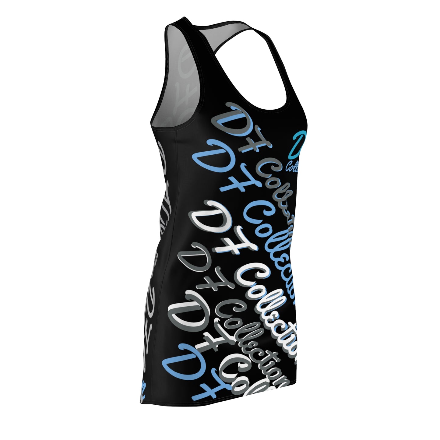 "DF COLLECTION" Black Women's Cut & Sew Racerback Dress