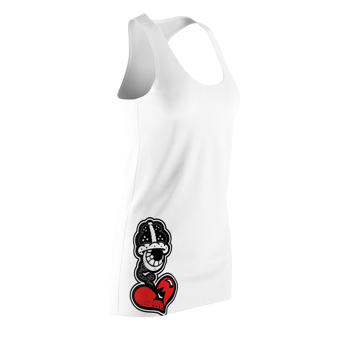 "DRIZZLE” WHITE Women's Cut & Sew Racerback Dress