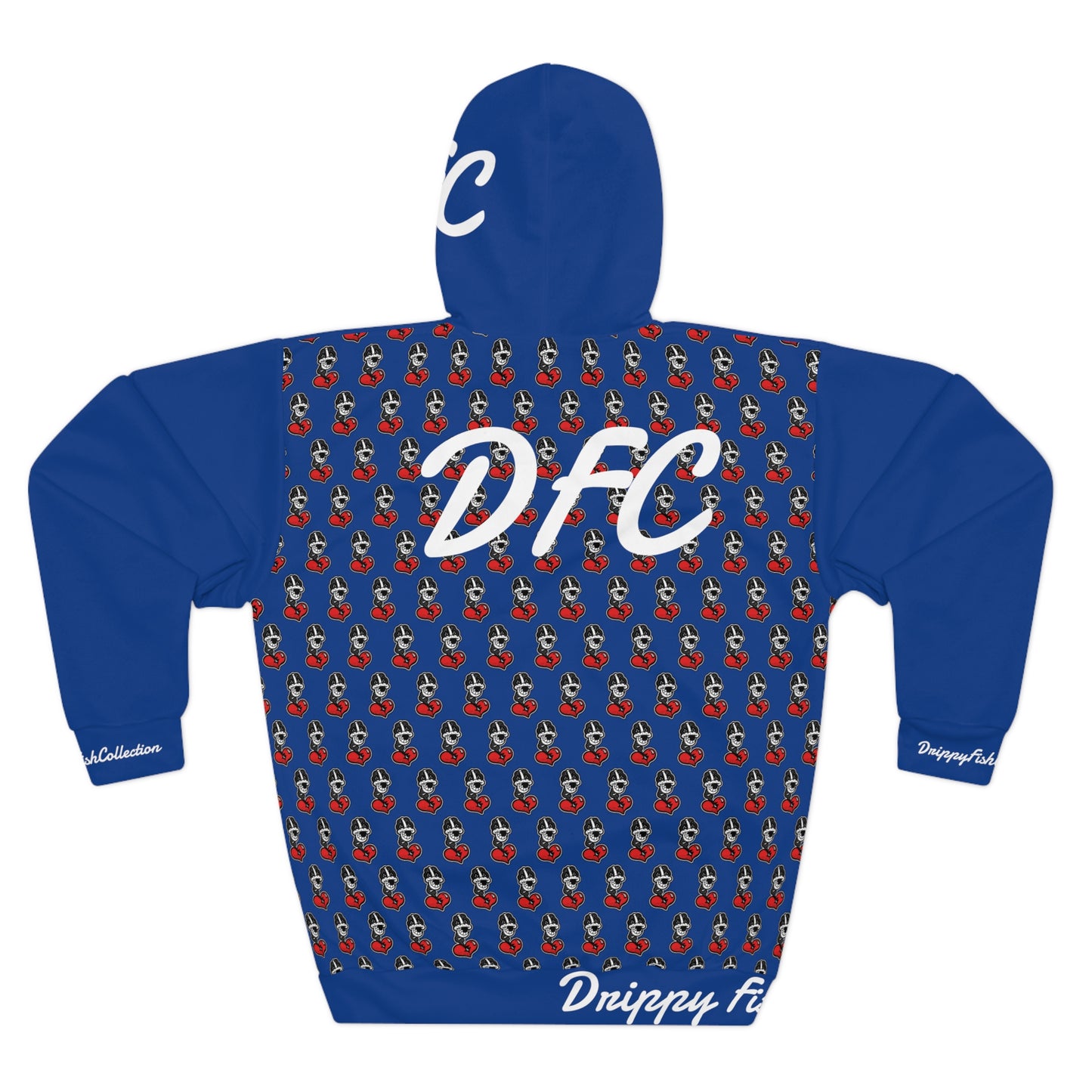 "Par 4" Blue Unisex Pullover Hoodie (AOP)