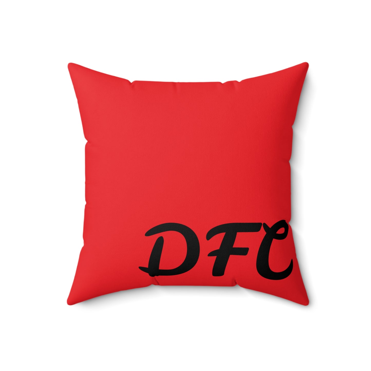"DFC" Red Spun Polyester Square Pillow