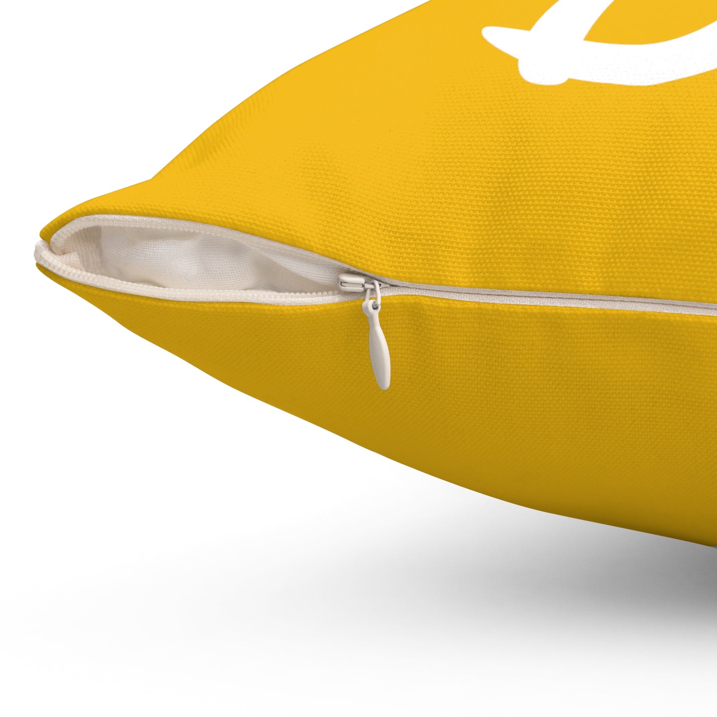 "DFC" Yellow Spun Polyester Square Pillow