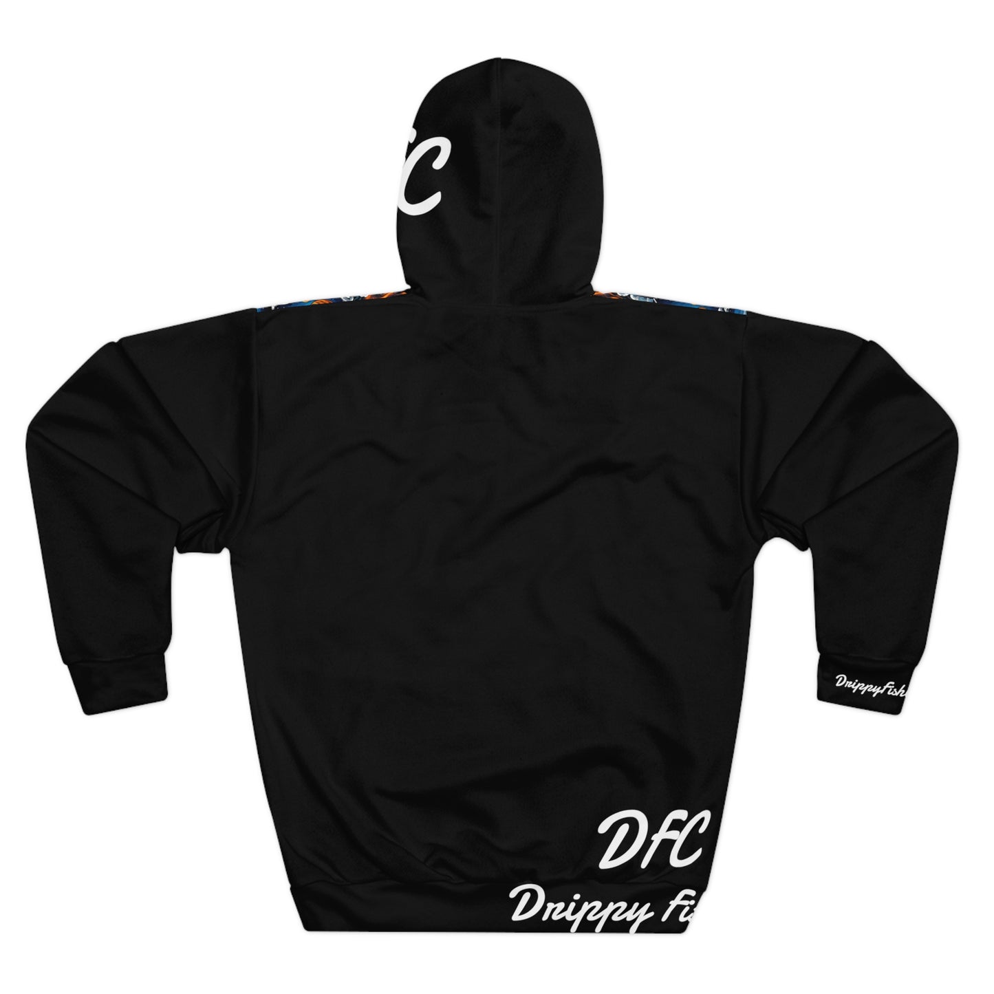 "DFC Take Off" Black Unisex Pullover Hoodie (AOP)