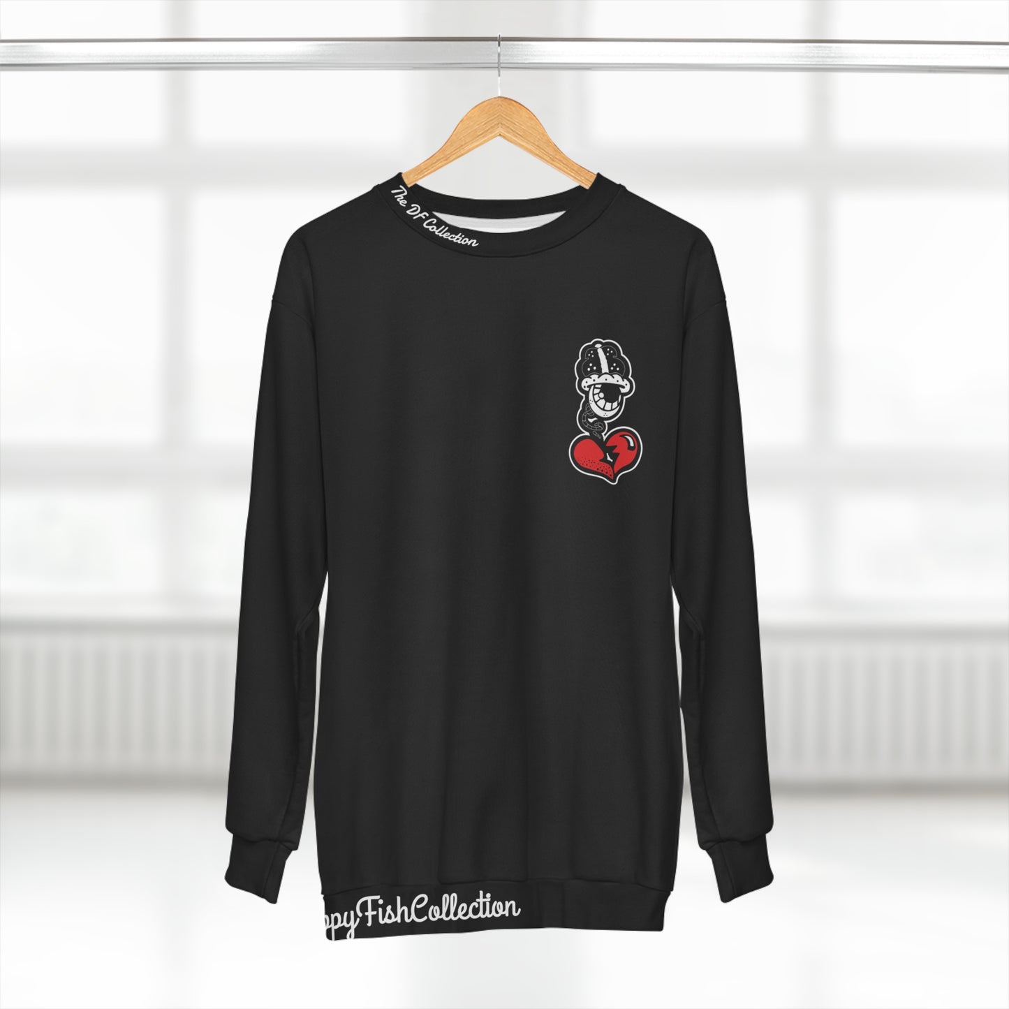 "Par 4" Black Unisex Sweatshirt (AOP)