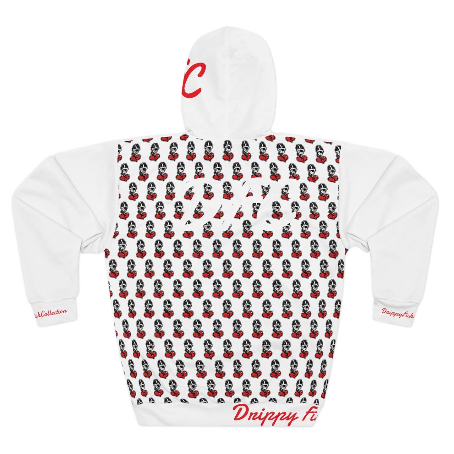 "Par 4" White Unisex Pullover Hoodie (AOP)