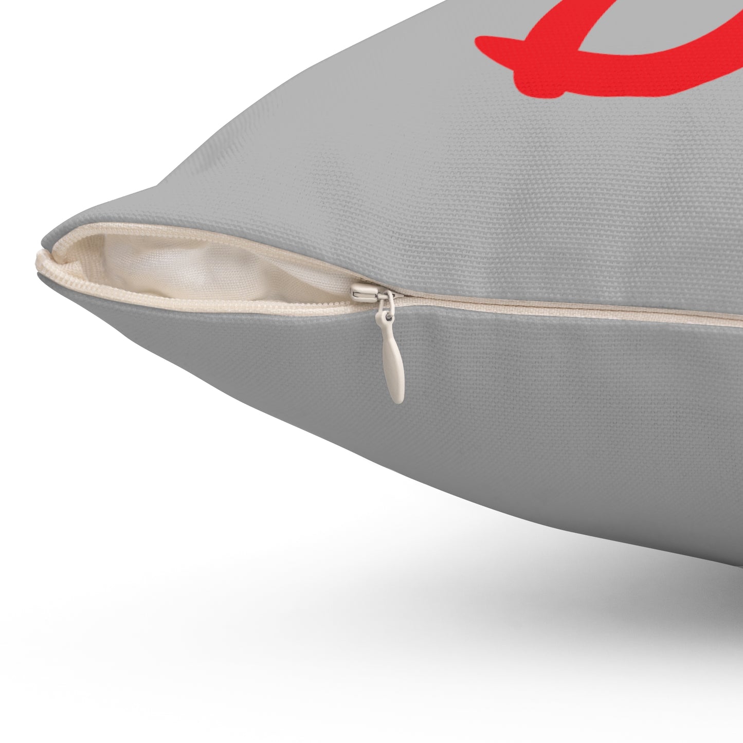 "DFC" Grey Spun Polyester Square Pillow