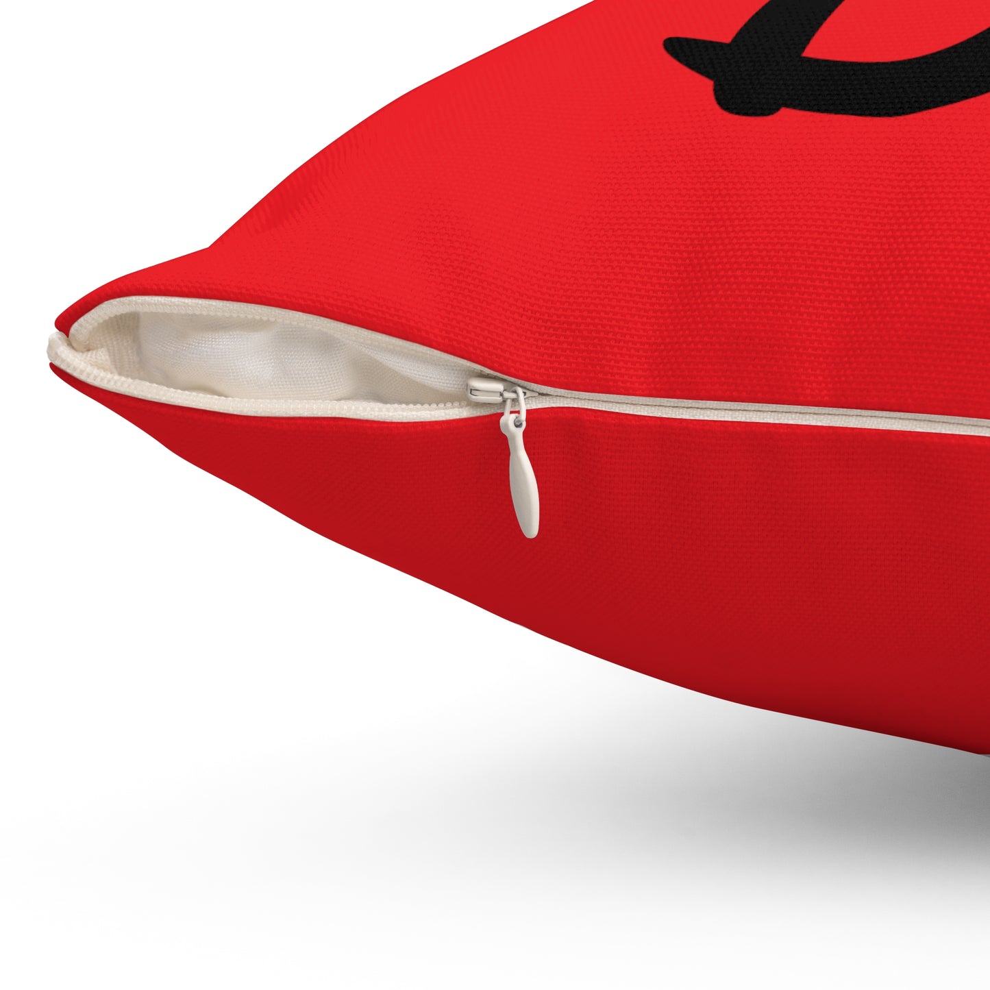 "DFC" Red Spun Polyester Square Pillow