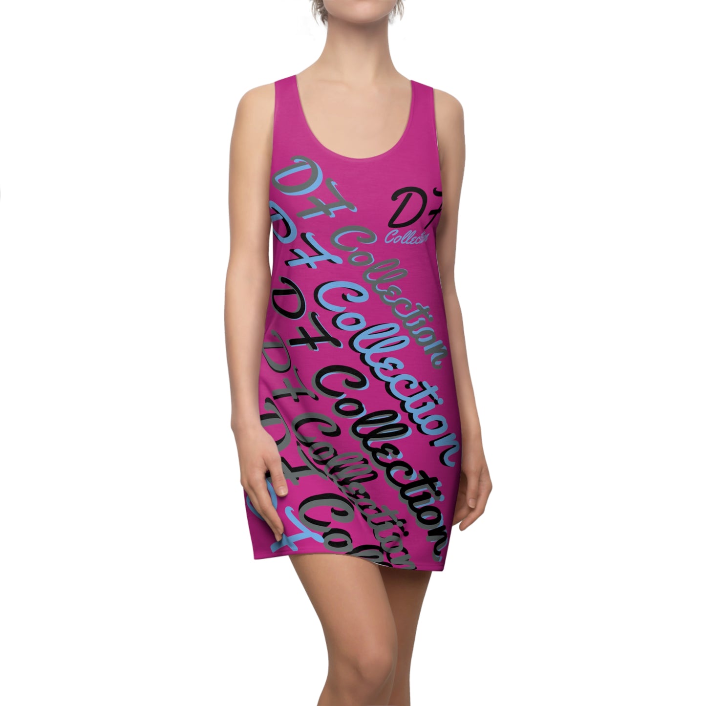 "DF COLLECTION" 80's Purple Women's Cut & Sew Racerback Dress