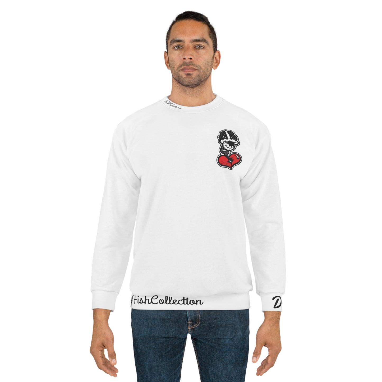 "Par 4" White Unisex Sweatshirt (AOP)