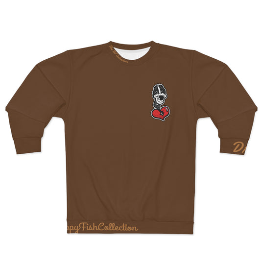 "Par 4" Brown Unisex Sweatshirt (AOP)