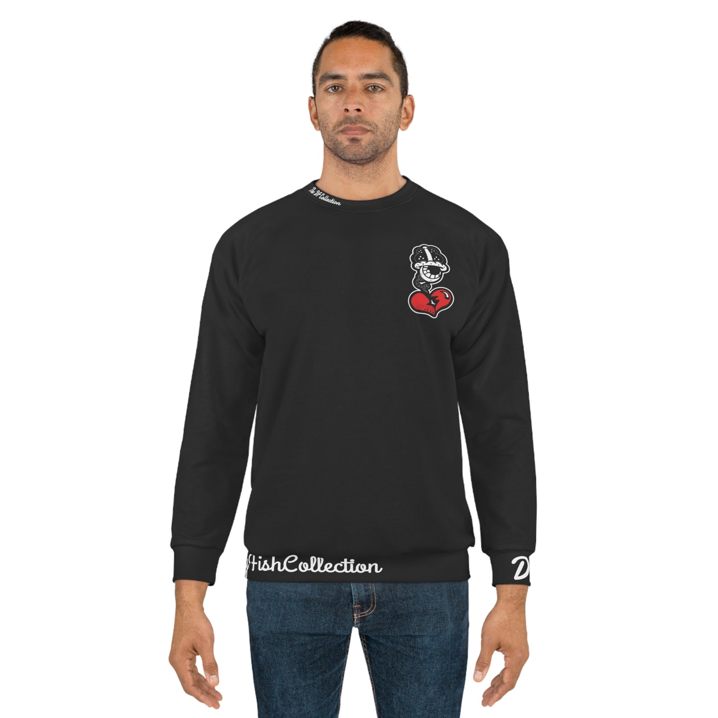 "Par 4" Black Unisex Sweatshirt (AOP)