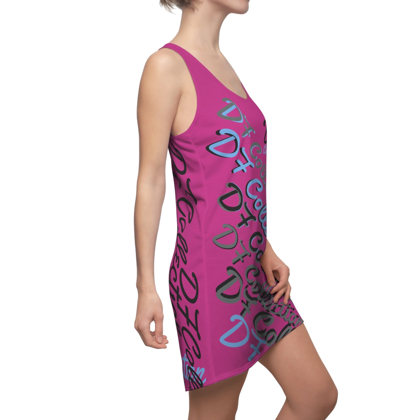 "DF COLLECTION" 80's Purple Women's Cut & Sew Racerback Dress