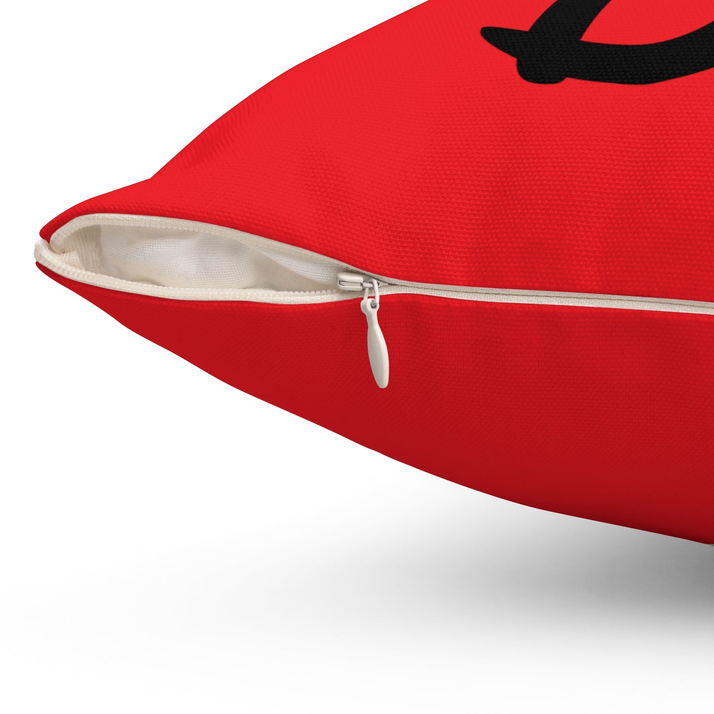 "DFC" Red Spun Polyester Square Pillow