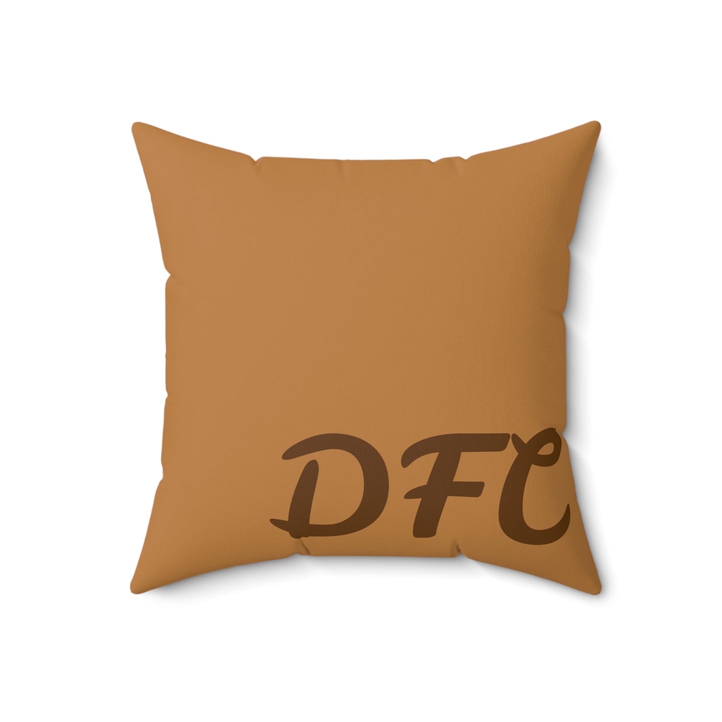 "DFC" Tan Spun Polyester Square Pillow