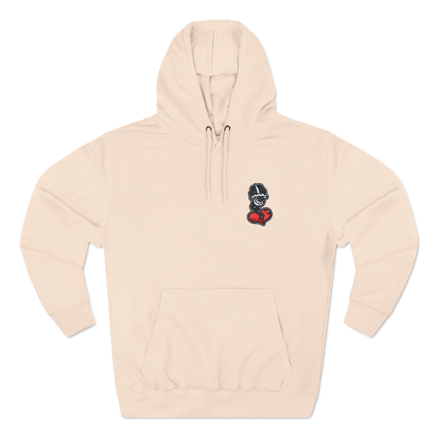 Cozy Graphic Fleece Hoodie with Heart Design