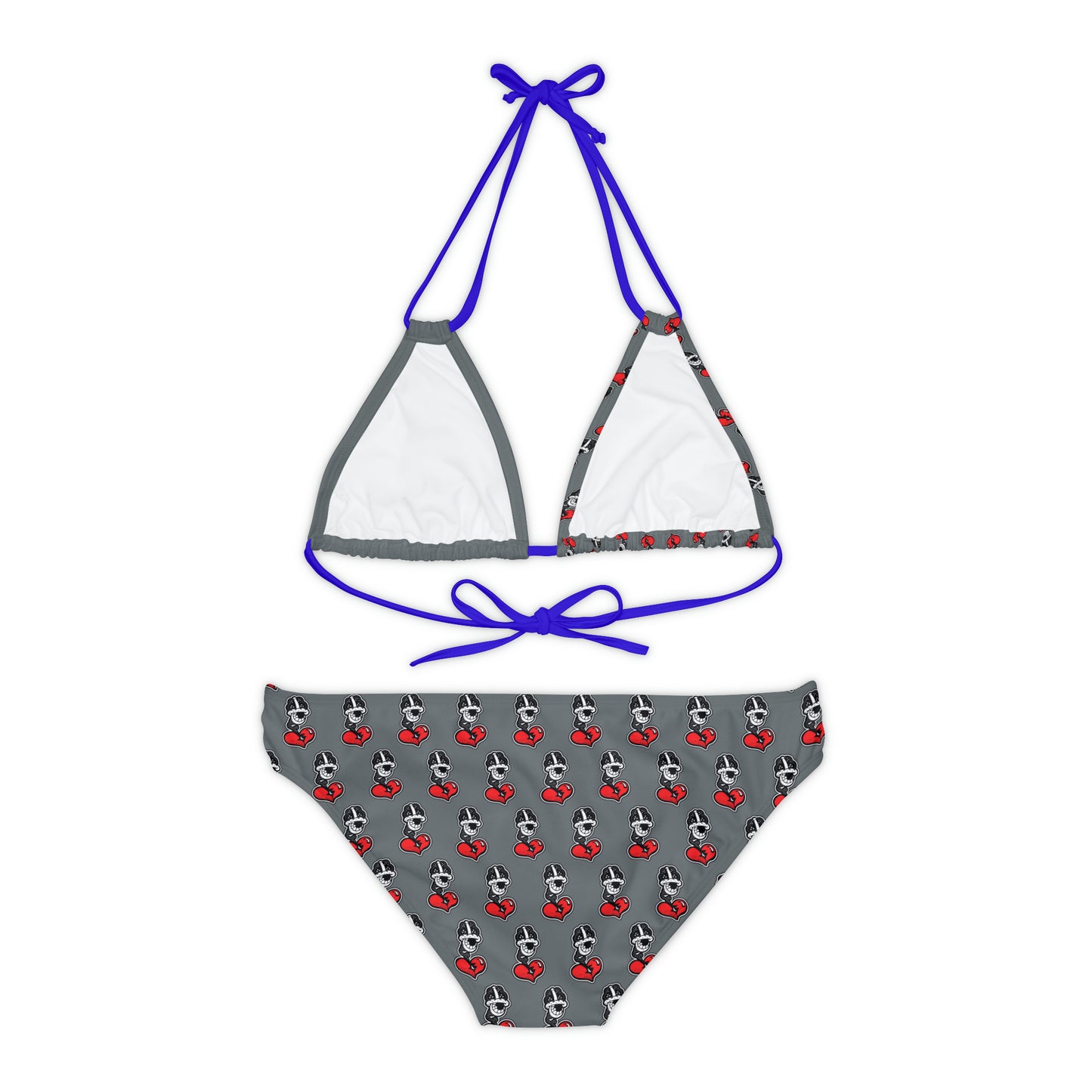 Goochie Grey Strappy Bikini Set (AOP)