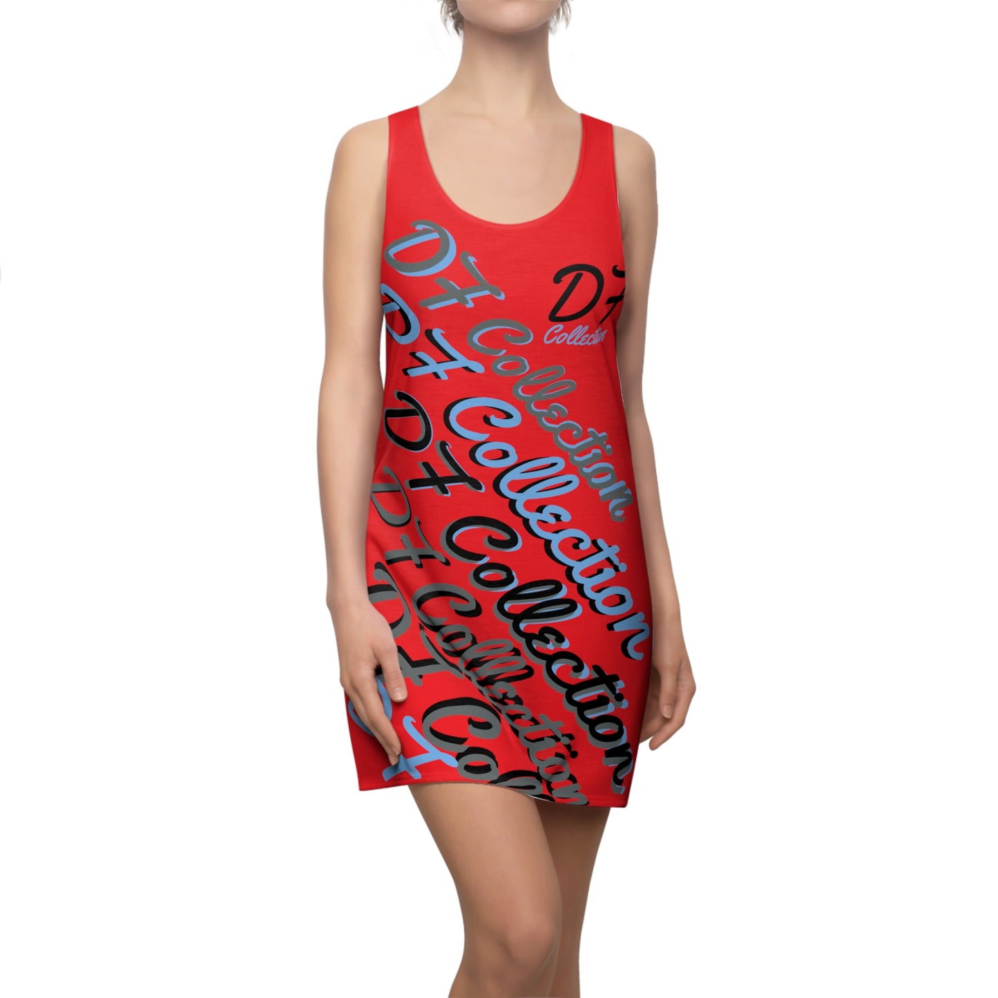 "DF COLLECTION" RED Women's Cut & Sew Racerback Dress