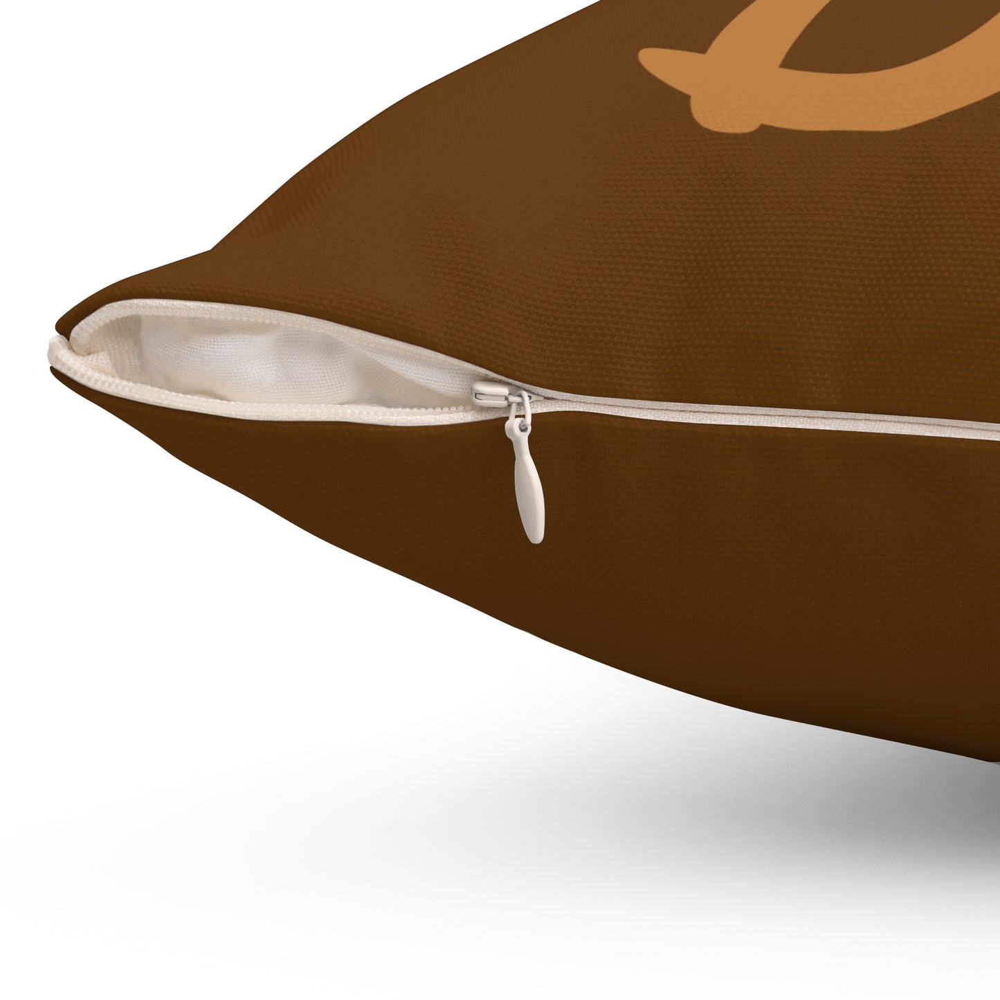 "DFC" Brown Spun Polyester Square Pillow