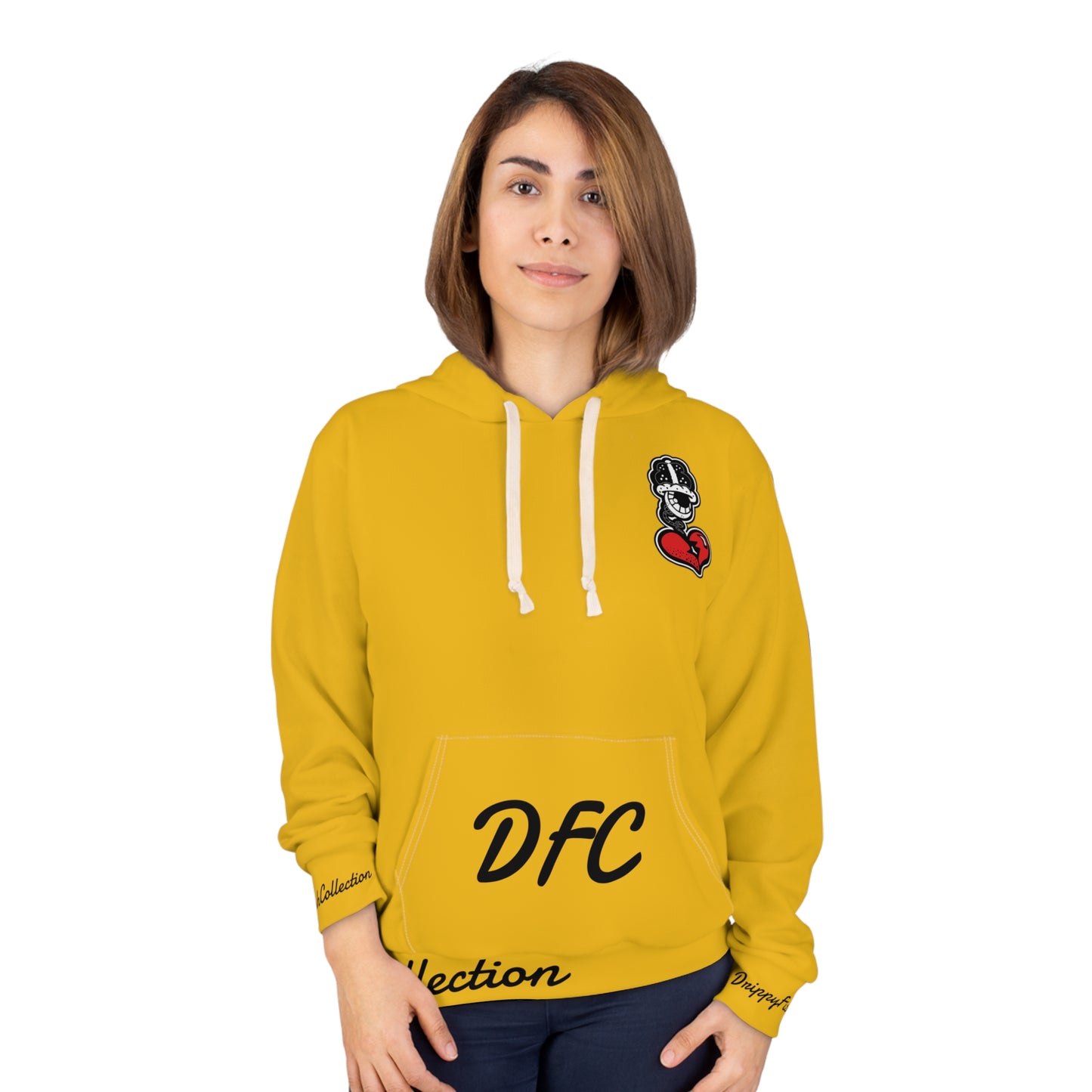 "Par 4" Yellow Unisex Pullover Hoodie (AOP)