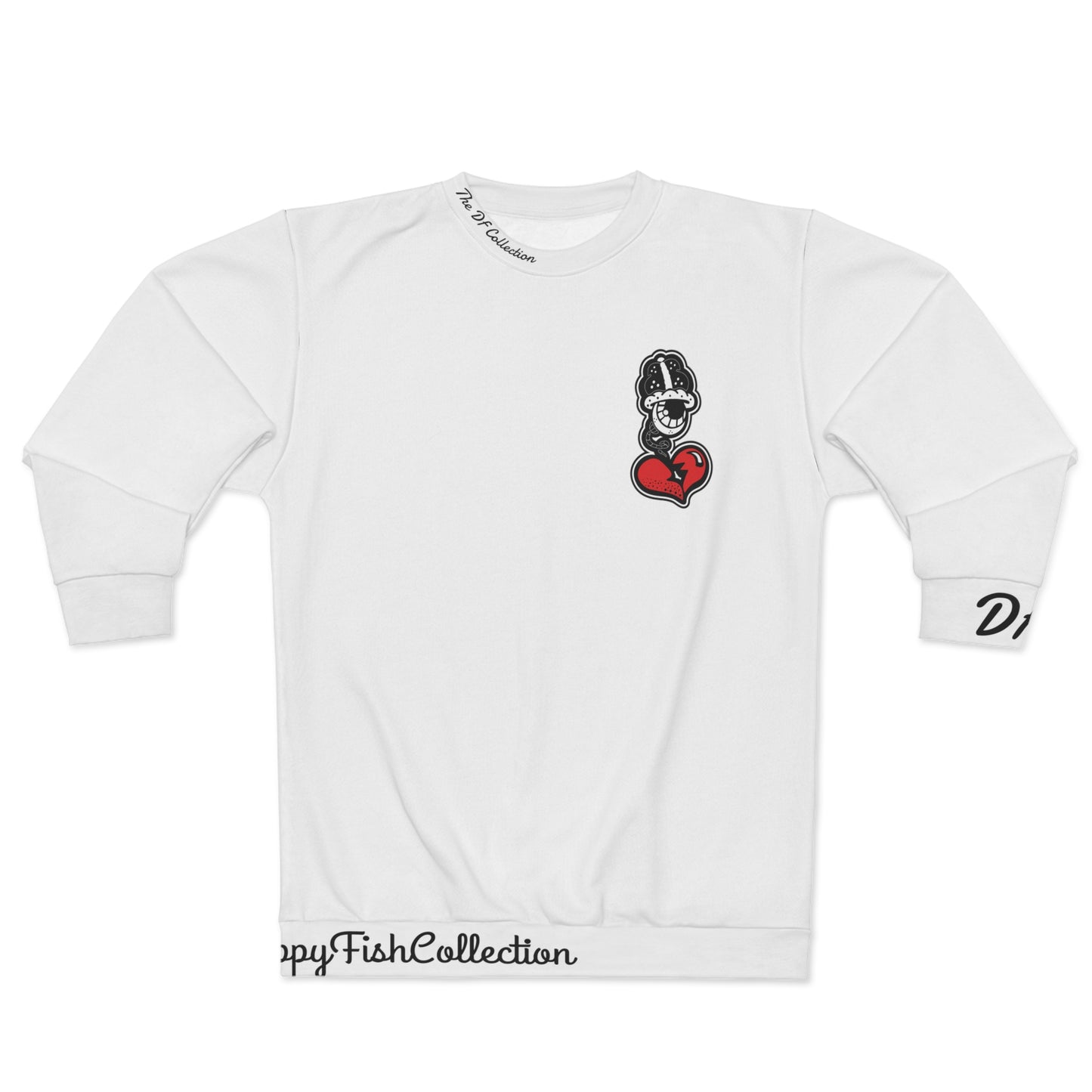 "Par 4" White Unisex Sweatshirt (AOP)