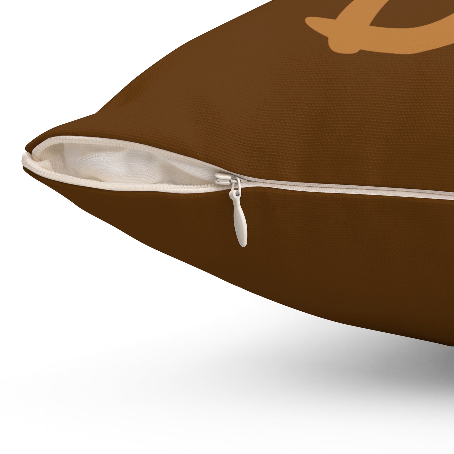 "DFC" Brown Spun Polyester Square Pillow