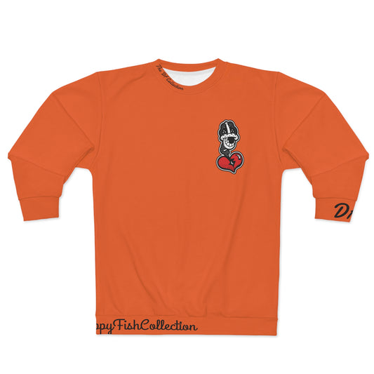 "Par 4" Orange Unisex Sweatshirt (AOP)