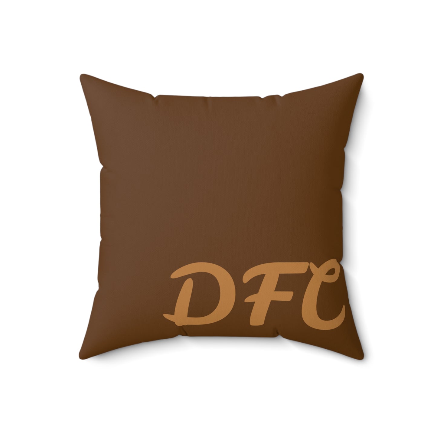 "DFC" Brown Spun Polyester Square Pillow