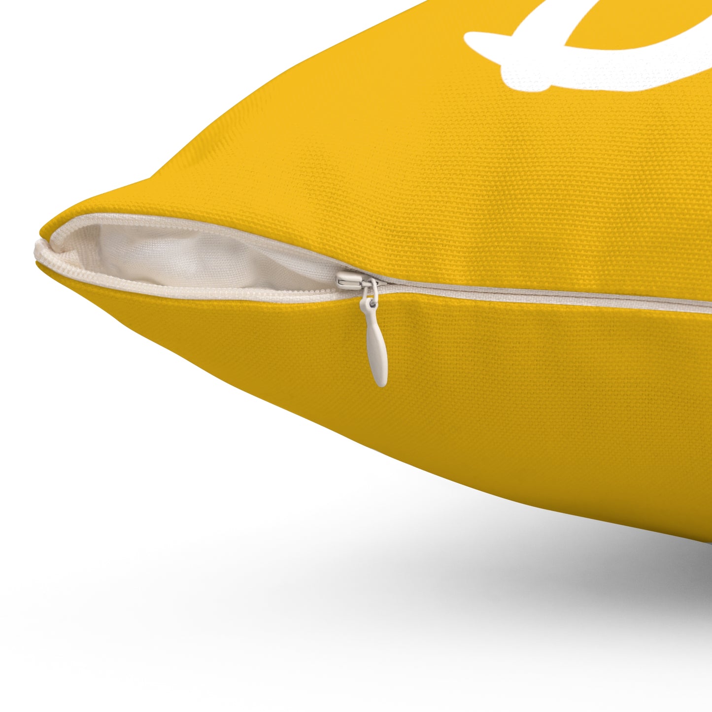 "DFC" Yellow Spun Polyester Square Pillow