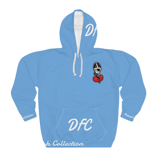 "Par 4" Light Blue Unisex Pullover Hoodie (AOP)