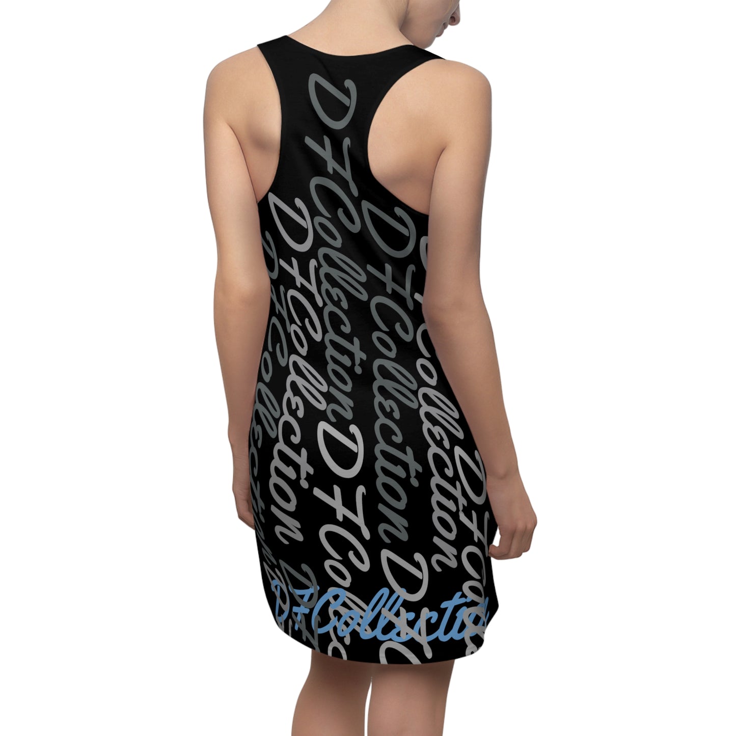 "DF COLLECTION" Black Women's Cut & Sew Racerback Dress