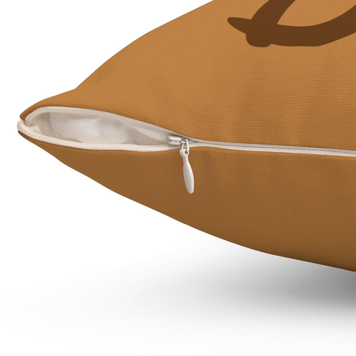 "DFC" Tan Spun Polyester Square Pillow