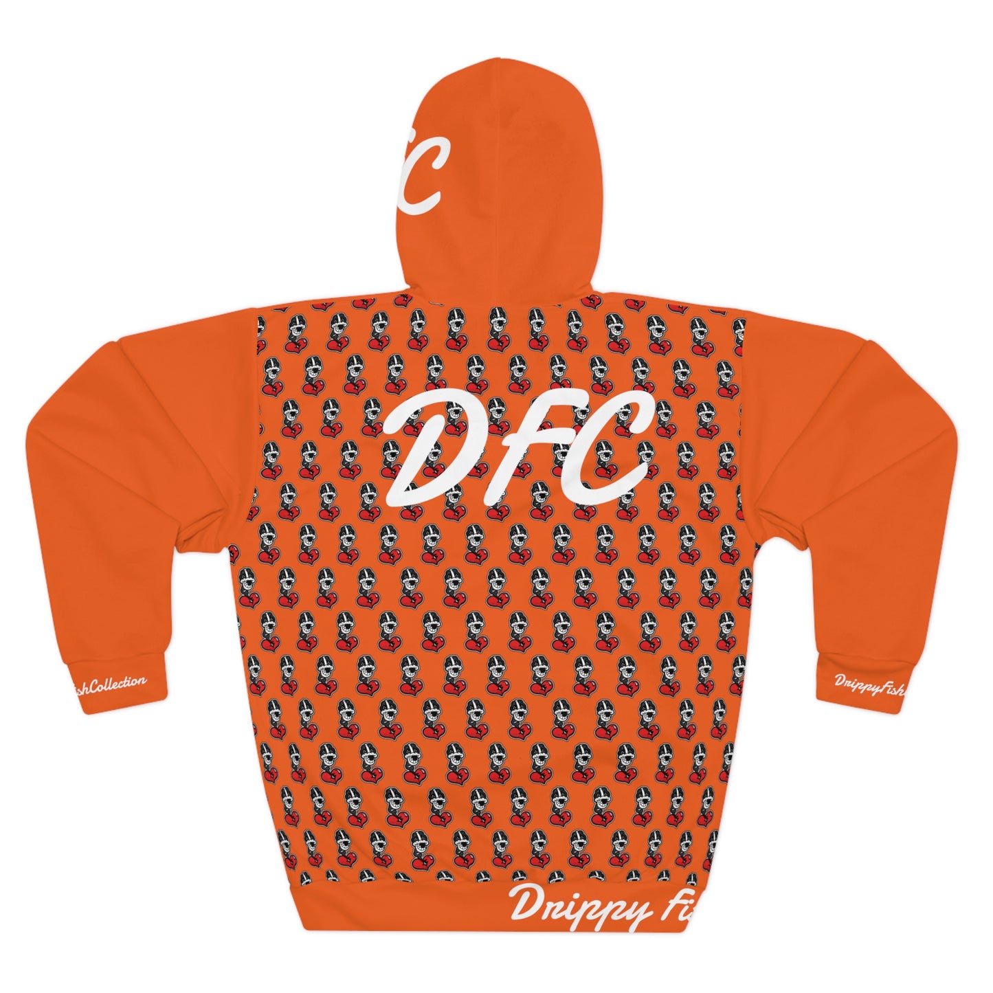 "Par 4" Orange Unisex Pullover Hoodie (AOP)
