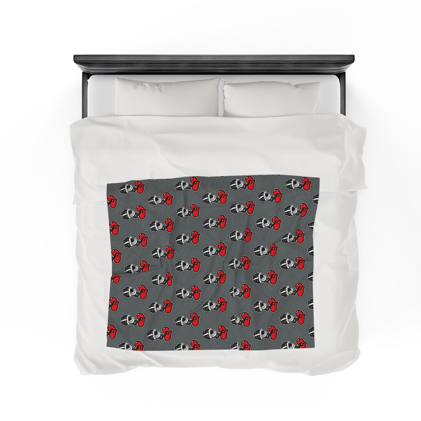 Grey Velveteen Plush Blanket
