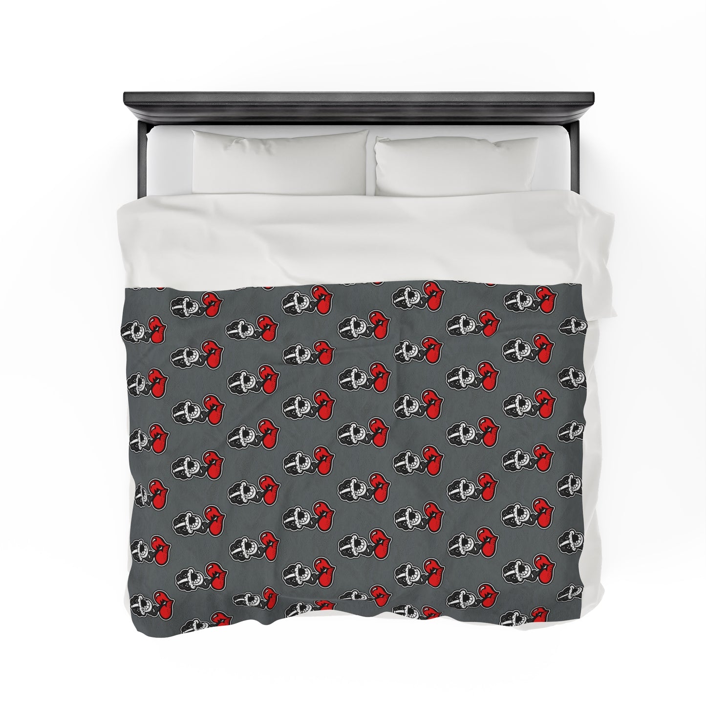 Grey Velveteen Plush Blanket