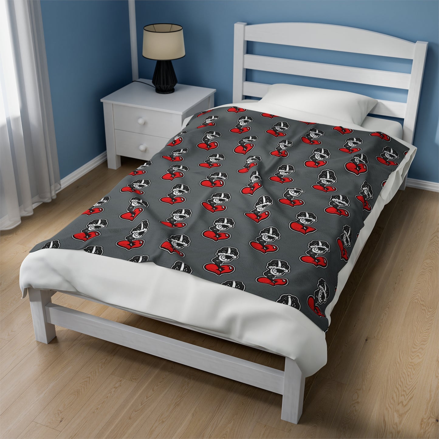Grey Velveteen Plush Blanket