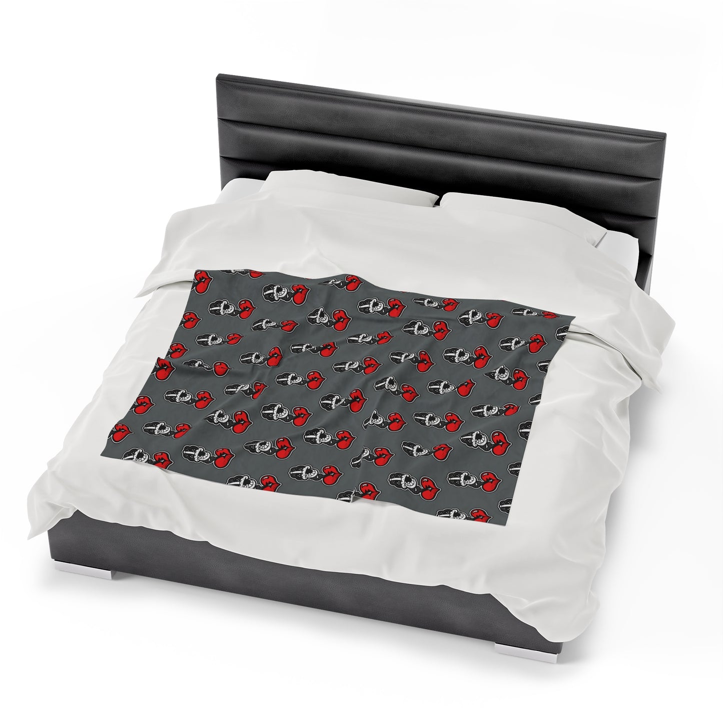 Grey Velveteen Plush Blanket