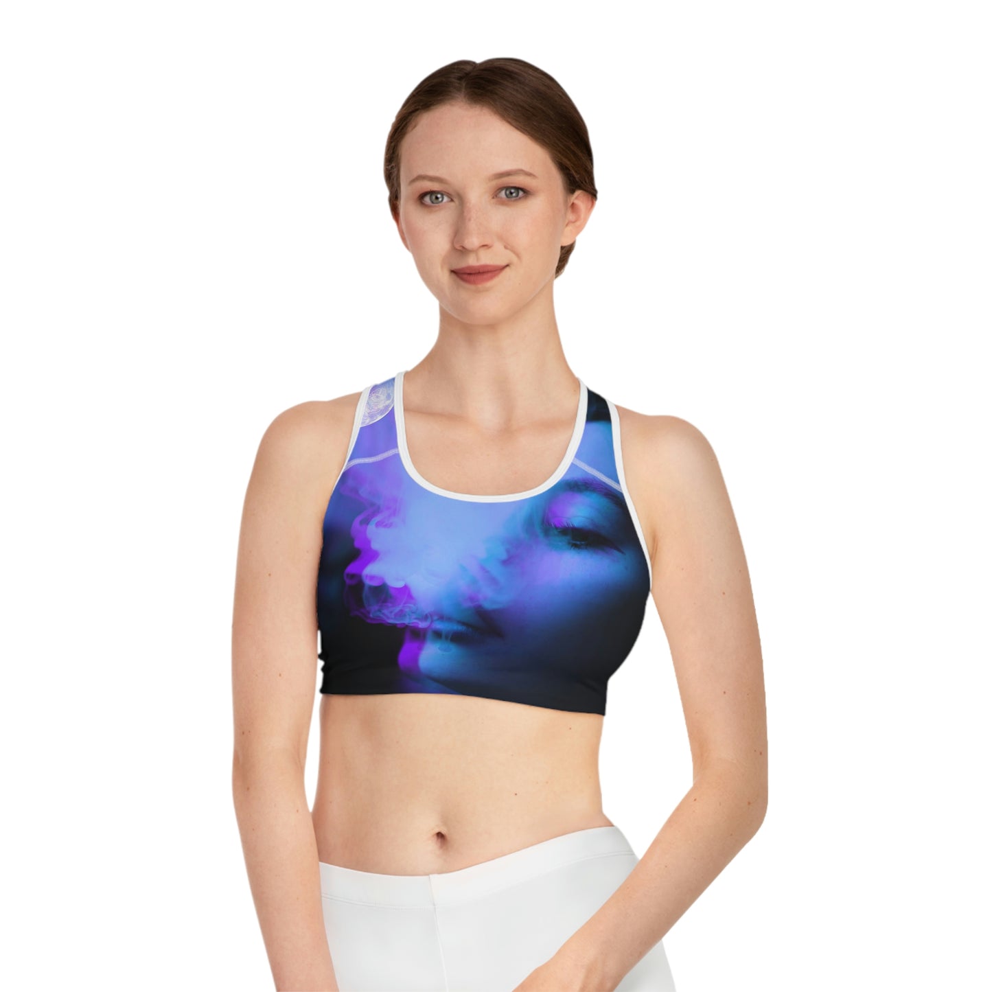"Smoking Moon" Sports Bra (AOP)