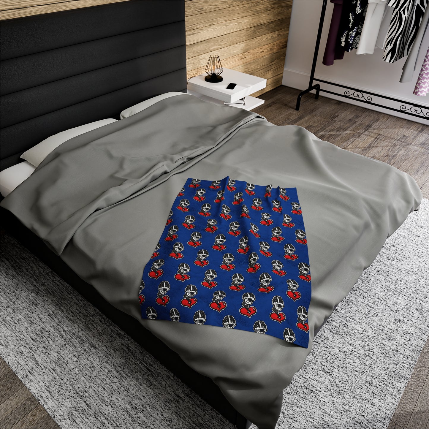 Blue Velveteen Plush Blanket