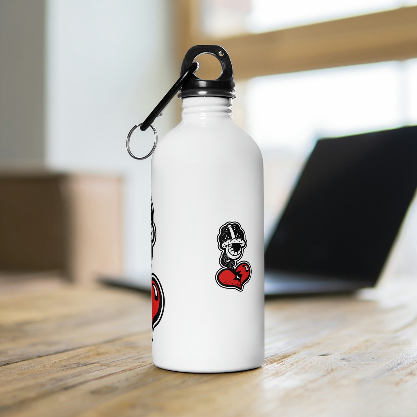 “Drippy White” Stainless Steel Water Bottle