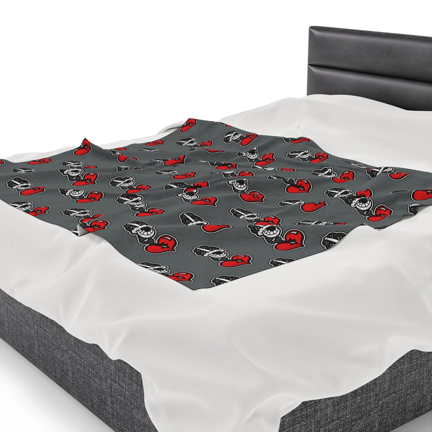 Grey Velveteen Plush Blanket