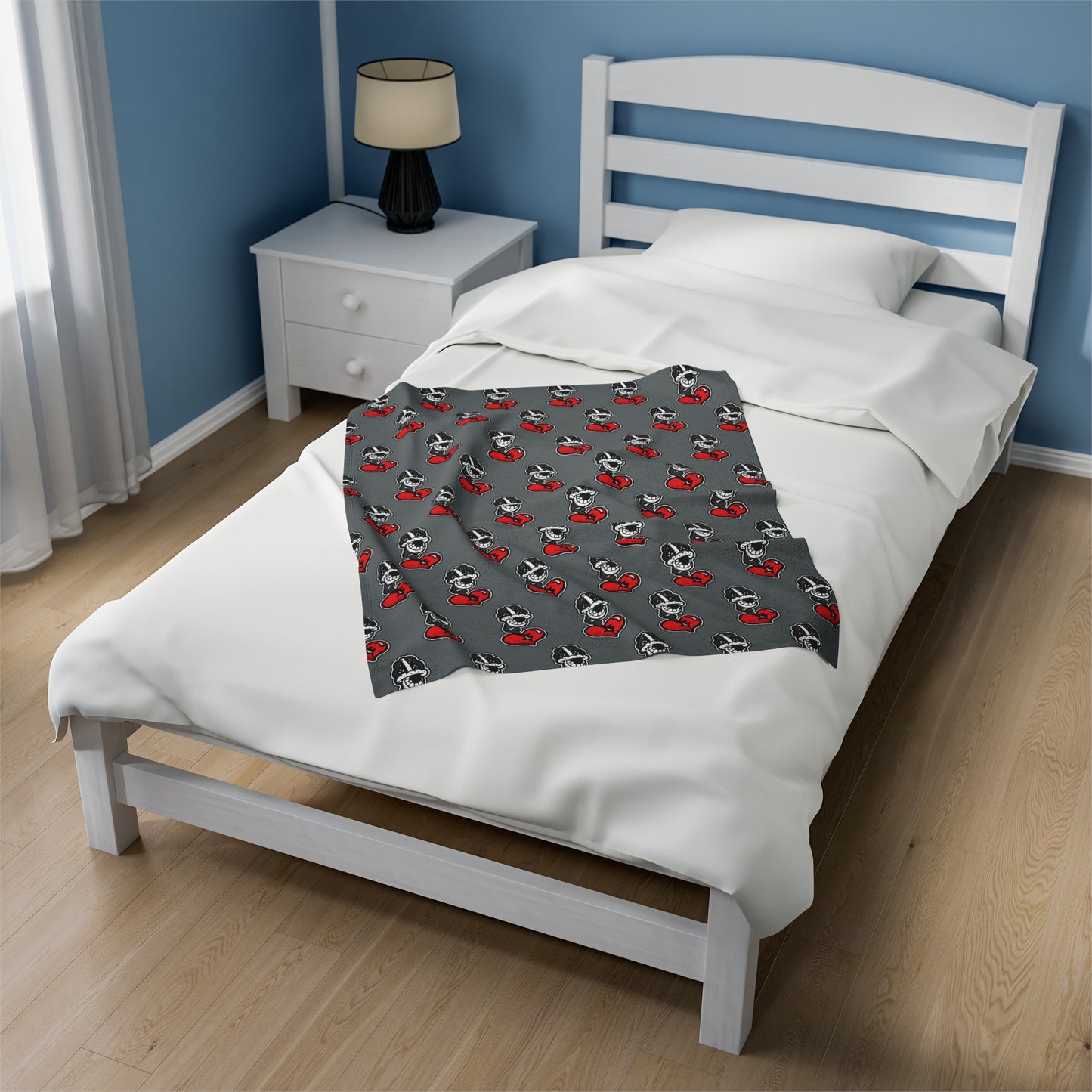 Grey Velveteen Plush Blanket