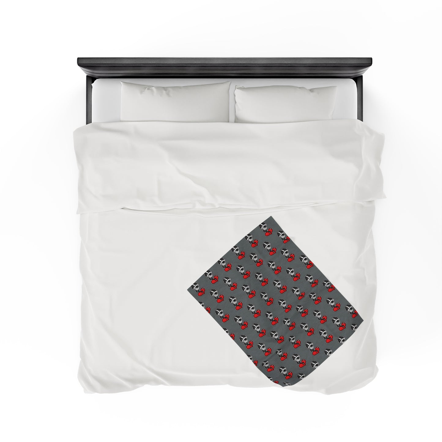 Grey Velveteen Plush Blanket