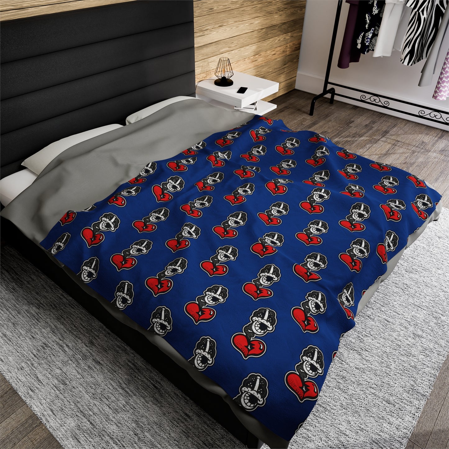Blue Velveteen Plush Blanket