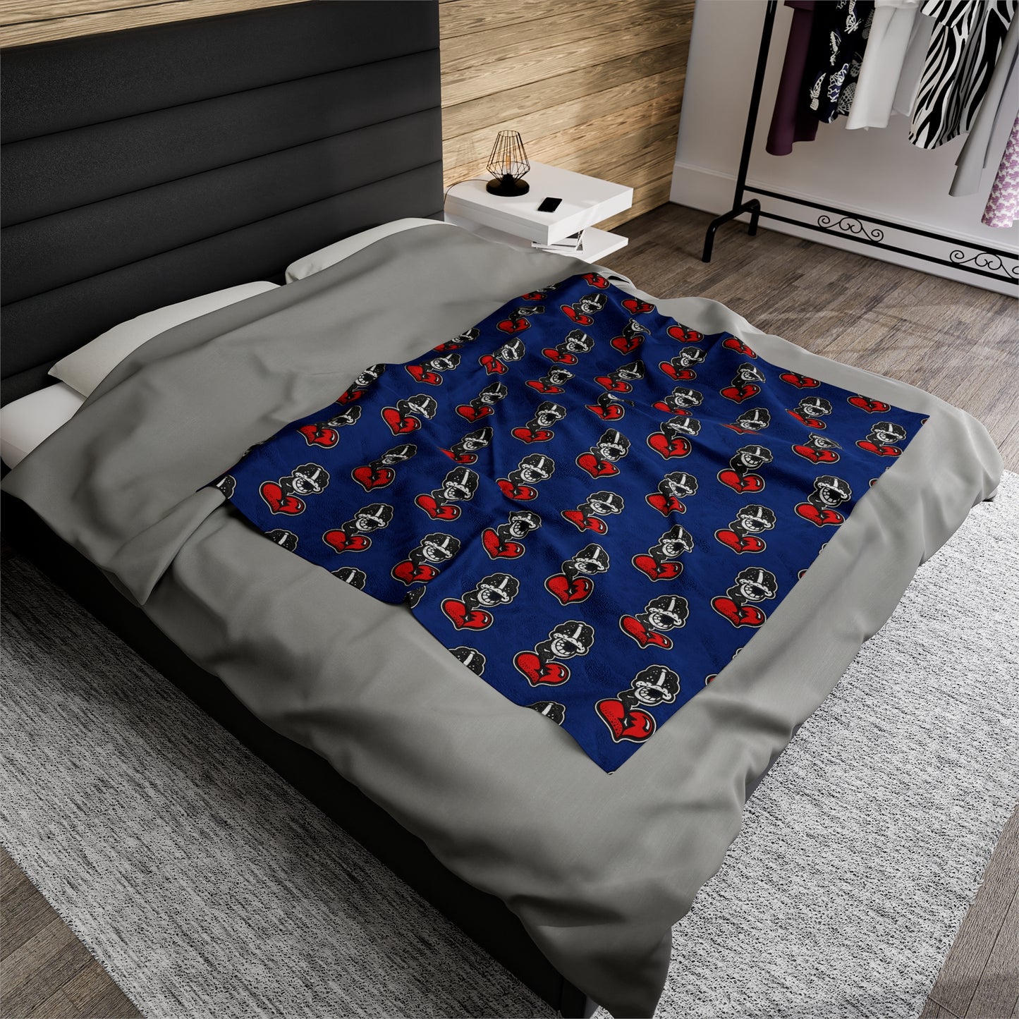Blue Velveteen Plush Blanket