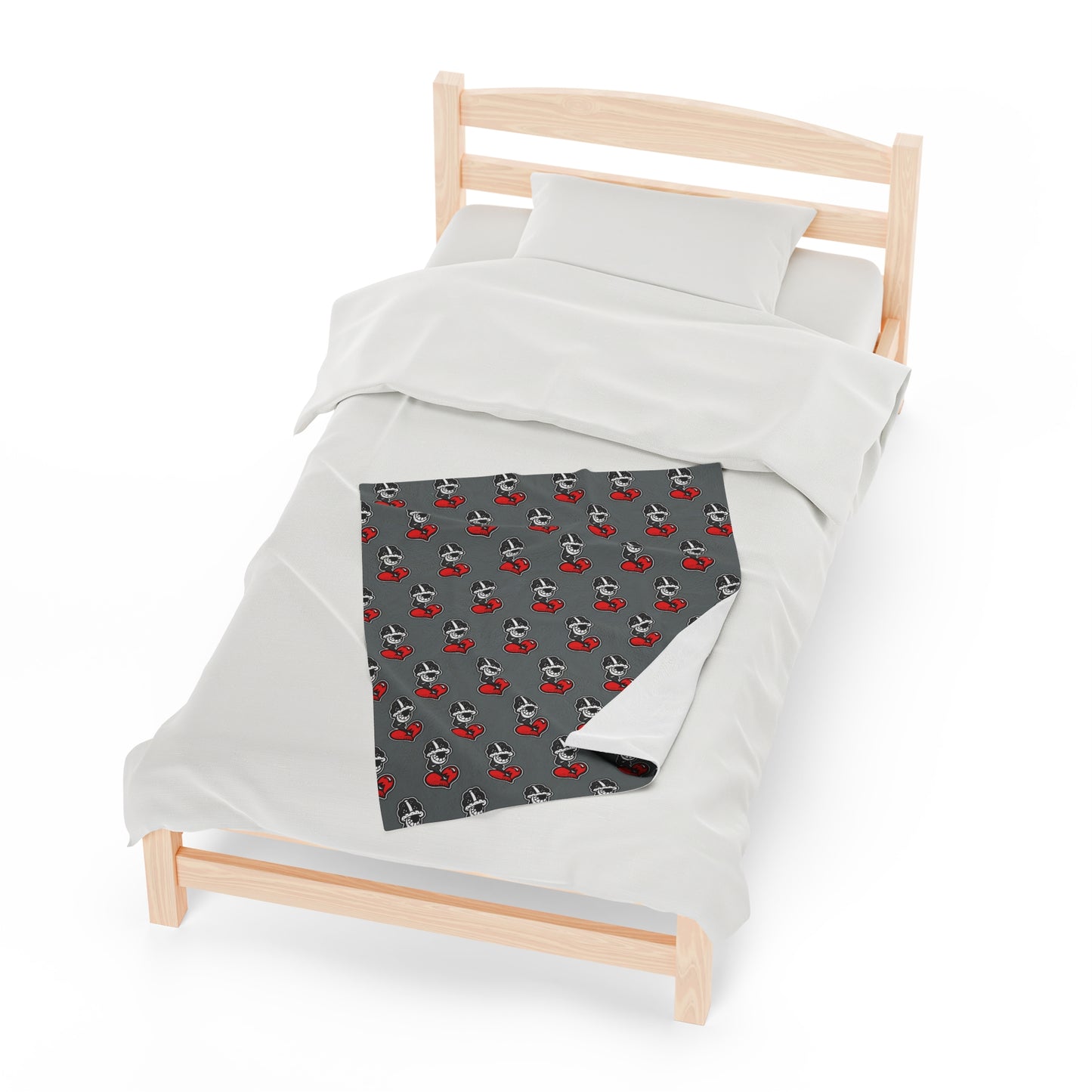 Grey Velveteen Plush Blanket