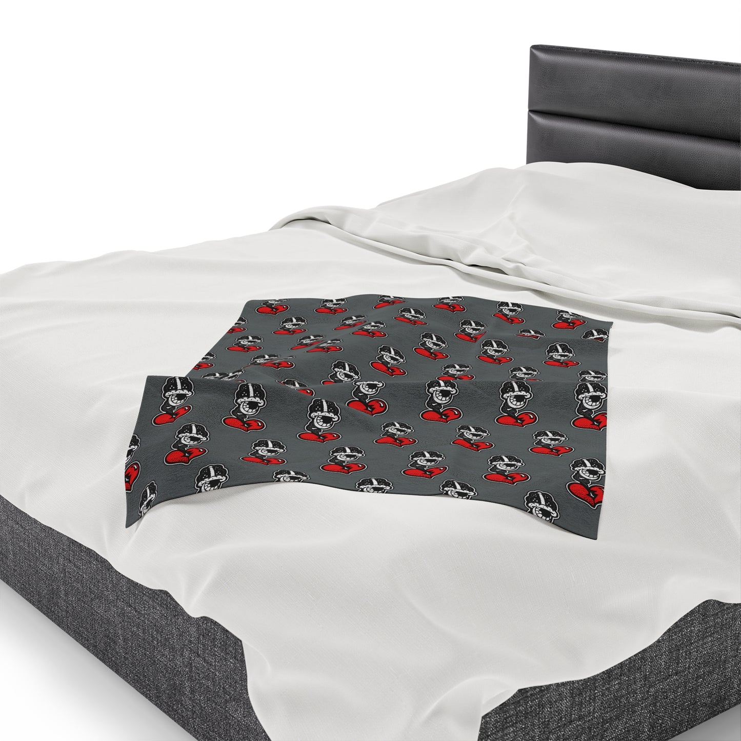 Grey Velveteen Plush Blanket